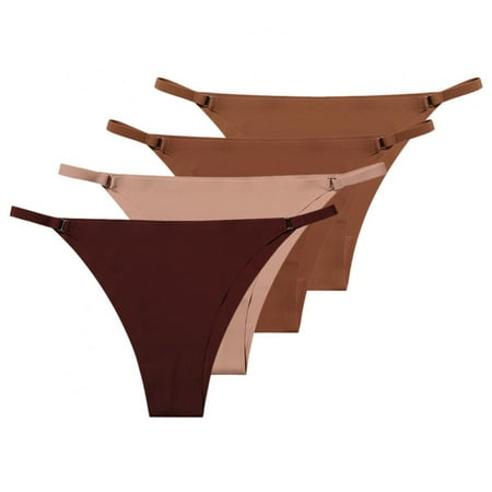 

G-string Thongs for Women Low Rise - Breather Comforable Simple Underwear Stretch Panties for women(4-Packs)