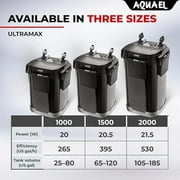 Aquael Ultramax 2000 Canister Fish Tank Filter - Aquarium Sponge Filter System - Large Aquarium Water Filter Pump 100-185 Gallons