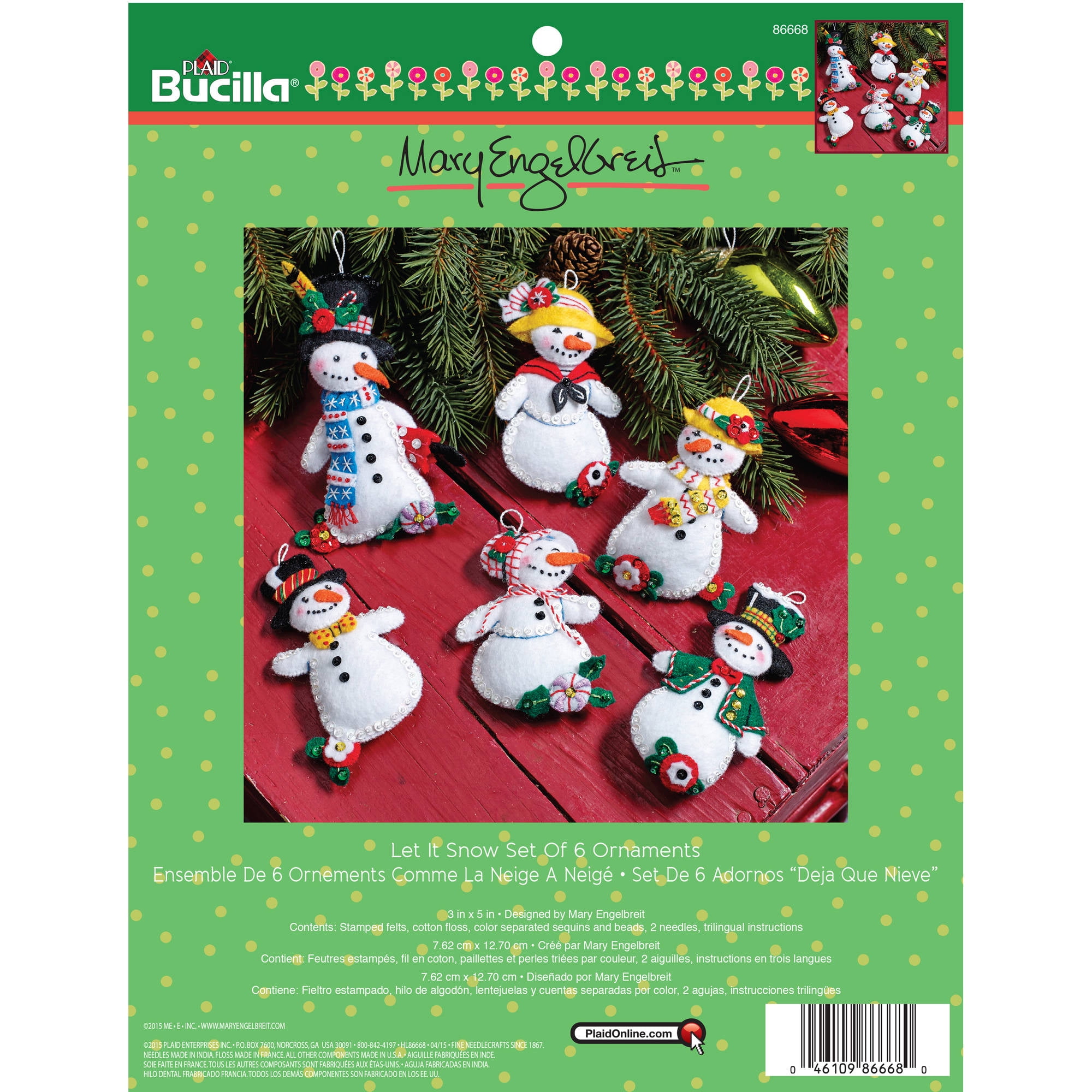 Shop Plaid Bucilla ® Seasonal - Felt - Ornament Kits - Classic