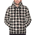 thumbnail image 2 of Bingfone Black Plaid Heart Men's Drawstring Hoodie Long Sleeve Pocket Sweatshirts-4X-Large, 2 of 6