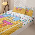 thumbnail image 3 of Catabedysis Ice Cream Drip Zipper Full Size Comforter Sets with Fitted Sheet and 2 Pillowcases For Boys,Sweet Dessert Alphabet G Design Zipper Bedding Set,Colorful Stars Reversible,4-Piece, 3 of 7
