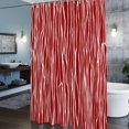 thumbnail image 6 of Red Stripe Shower Curtain, Retro Abstract Art Farmhouse Red Stripe Waves Waterproof Shower Curtain Set with 12 Hooks Lightweight Bath Curtains Fabric Bathroom Decor 36x72 Inches, 6 of 9