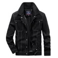 thumbnail image 4 of Vedolay Mens Jackets Button Down Long Sleeve Soft Blazer Jacket Cardigan Black,2XL, 4 of 5