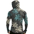 thumbnail image 3 of Men's Palm Tree Graphic Compression Hoodie, UPF 50+ Quick Dry Long Sleeve Sun Shirt with Face Mask, Slim Fit UV Protection Outdoor Fishing Hiking Tops, 3 of 6