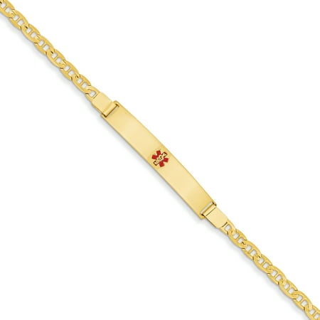 American Medical Id Jewelry - 14k Yellow Gold Medical Jewelry Bracelet 7 Inch Id For Women Gift Set
