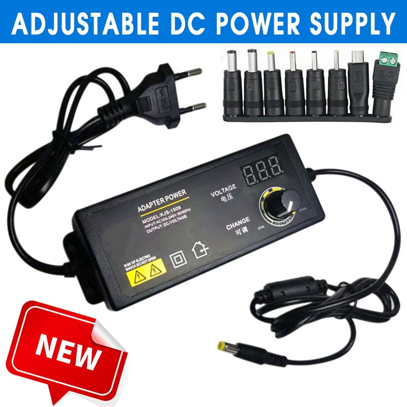 Adjustable Power Supply DC 3V To 24V 60W 5.5x2.5mm Jack US Plug Wire LED Adapter 