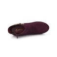 thumbnail image 4 of BLISSFUL STEP Women's Round Toe Side Zipper Block High Heel Ankle Boots Burgundy 10, 4 of 8
