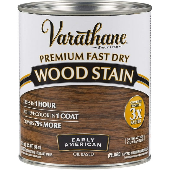 Varathane 262005 Premium Fast Dry Wood Stain, Quart, Early American