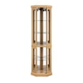 thumbnail image 3 of Light Oak Corner Curio / Living Room Decor Solution / Adjustable Glass Shelves, 3 of 6
