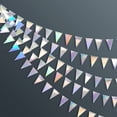thumbnail image 1 of Xiao Hua Paquete de 5 adornos navideños holográficos láser, guirnaldas colgantes con forma de corazón, copos de nieve y estrellas arcoíris, decoraciones 3D para fiestas y banderines., 1 of 3