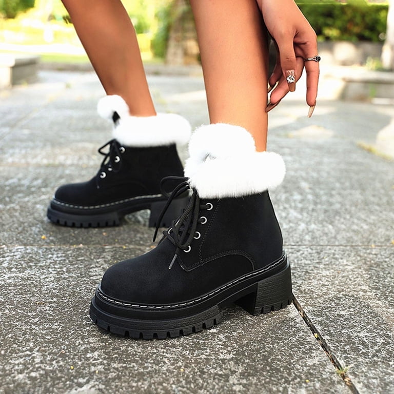 Xfvqtps Womens Winter Boots Faux Fur Lined Ankle Booties  display picture 1