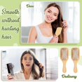 thumbnail image 3 of Juego de 12 cepillos de bambú para el cabello, cepillos de madera con cerdas antiestáticas para un suave masaje del cuero cabelludo., 3 of 5