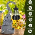 thumbnail image 4 of Resin Elephant Statue Solar Elephant Garden Statue Lights Waterproof Outdoor Decor Lights Retro Desktop Craft Decorative Lights Elephant, 4 of 6