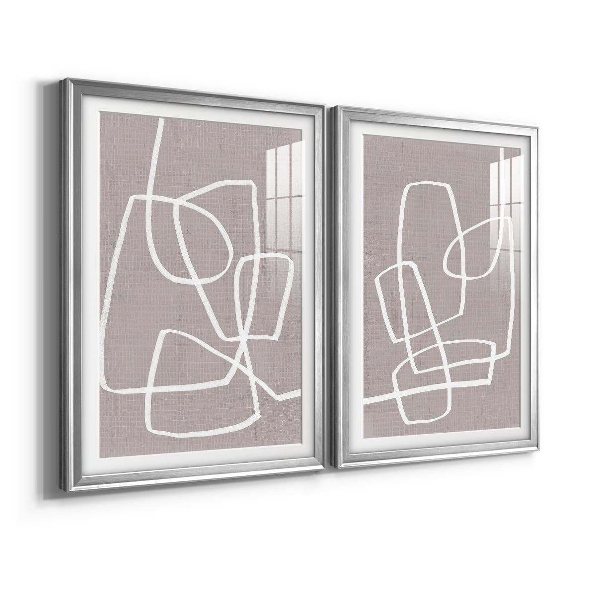 Wexford Home Linen Roundabout I Premium Framed Print, 18.5" x 24.5" - Ready to Hang, Silver (Set of 2)