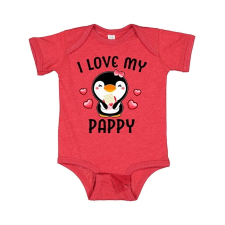 

Inktastic I Love My Pappy with Cute Penguin and Hearts Gift Baby Girl Bodysuit