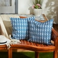 thumbnail image 2 of Blue Ikat Outdoor 100 percent Polyester Pillow Cover 18x18 (Set of 2), 2 of 3