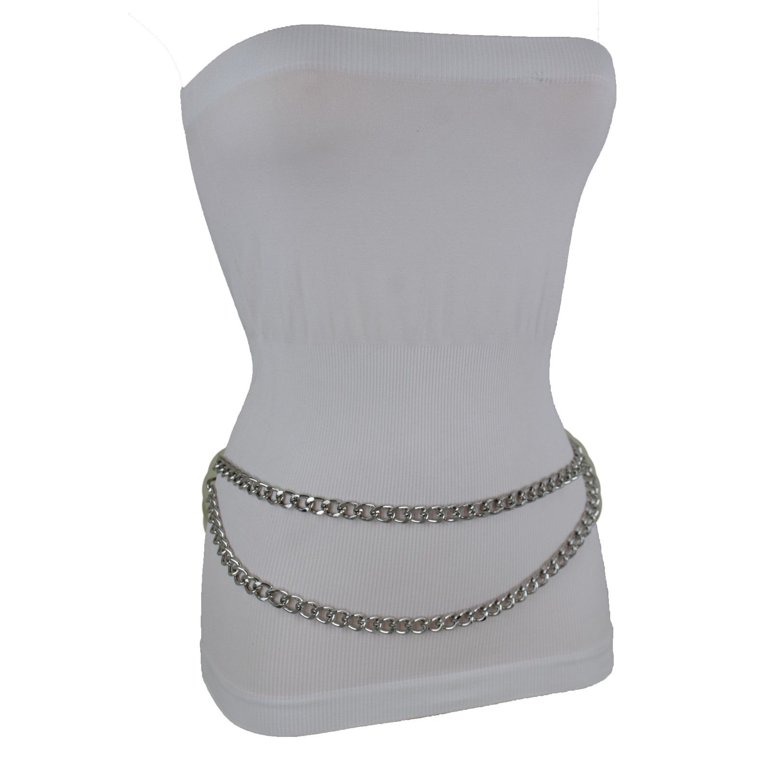 Metal Chain-detail Waist Belt - Black - Ladies