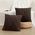 thumbnail image 7 of decorUhome Pack of 2 Throw Pillow Covers 20x20, Soft Plush Faux Wool Couch Pillow Covers, Brown (Pillow Cover Only, No Inserts Included), 7 of 7