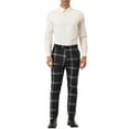 thumbnail image 2 of INSPIRE CHIC Men's Plaid Dress Pants Slim Fit Checked Printed Trousers 34 Black, 2 of 7
