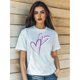 thumbnail image 1 of Camisetas de manga corta para mujer, diseño gráficoWomen's Valentine's Day Love Letter Heart Flowers Print T-Shirt Fashion Short Sleeve Round-Neck SlmCamisetas de verano para mujer, manga corta, cu, 1 of 6