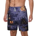 thumbnail image 2 of Uemuo Mystery House Halloween Night Pattern Mens Swim Trunks Quick Dry Board Shorts with Mesh Lining, Stretch Beach Shorts Quick Dry No-Chafing Board Shorts-XX-Large, 2 of 9