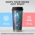 thumbnail image 2 of Thunder 18oz Double Drinking Coffee Mug – Vacuum Insulated Stainless Steel Travel Cup with Leakproof Lid, 316 Steel Thermos Tumbler for Hot & Cold Beverages, 2 of 6