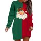 thumbnail image 1 of WILLBEST Sudadera Informal de Mujer con Estampado Navideño Interesante En Bloques de Color Verde y Rojo, Cuello Redondo, Manga Larga y Sin Capucha Chica​​, 1 of 4