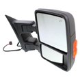thumbnail image 3 of Kool Vue Towing Mirror Compatible With 2008-2010 Ford F-250 Super Duty F-350 Right Passenger Side Heated w/ Blind Spot Corner Glass In-housing Signal Light Textured Black, 3 of 7