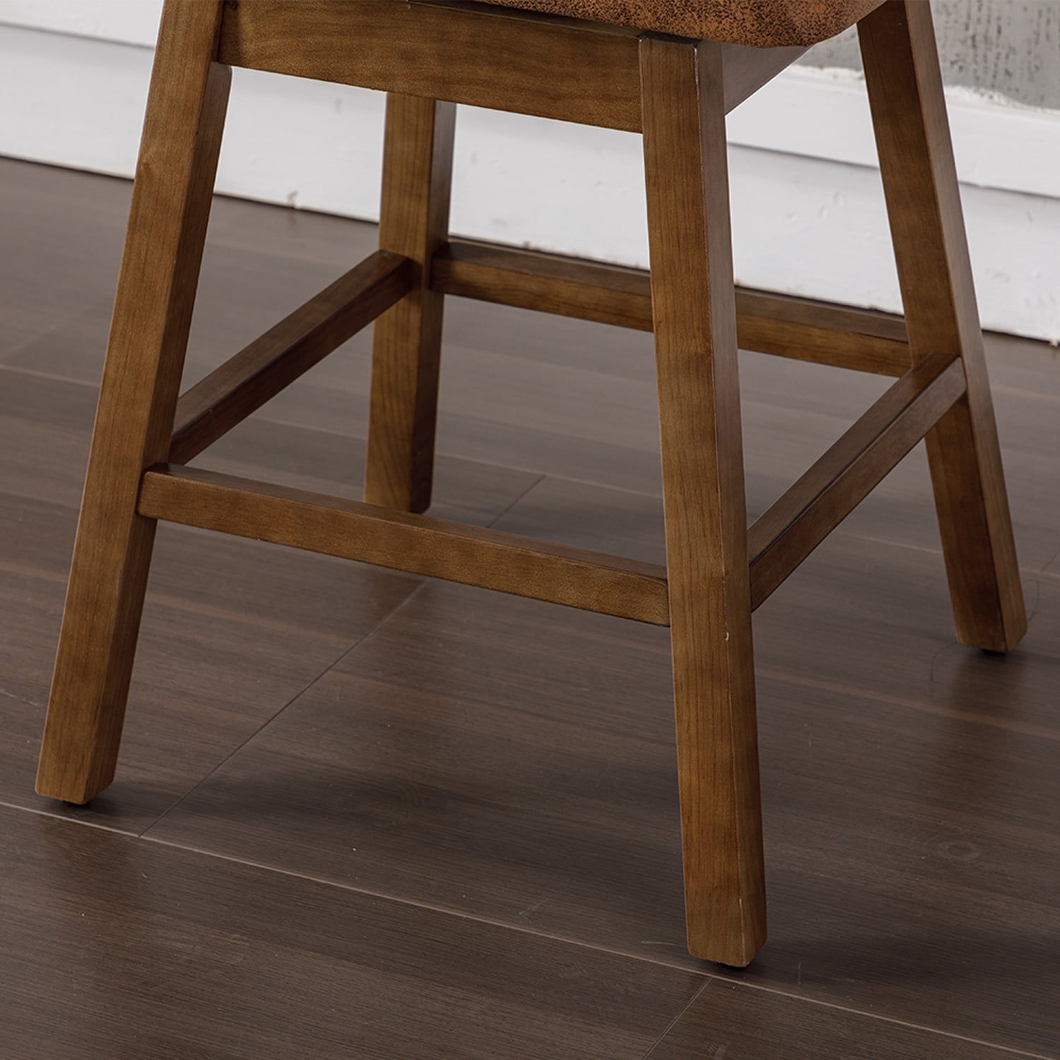 Demi Bonn 39" Counter Height Bar Stools Set of 2, Polyester Upholstered Swivel Barstools with Backrest, Kitchen Island Countertop Chairs for Dining Room, Brown