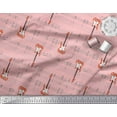 thumbnail image 2 of Soimoi Pink Georgette Viscose Fabric Notes & Guitar Musical Instrument Printed Fabric 1 Yard 42 Inch Wide, 2 of 3