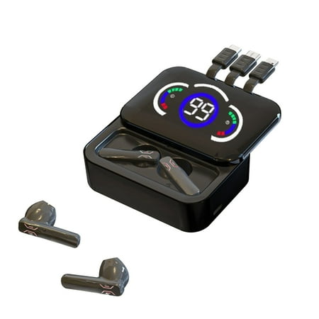 Bdday Bluetooth 5.3 Wireless Earphones LED Digital Display Large Capacity Battery In Ear Noise Reduction Sports Earphones