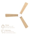thumbnail image 6 of Aero 52in 3-Blade Smart Flush Mount Fan 2700K-6000K CCT Tunable Range LED Light Kit with Remote Control and White Hardware with Reversible Blades Natural Wood or White Works With iOS or Android App, 6 of 10