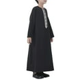 thumbnail image 4 of Otqutp Boys Arab Thobe Muslim Kaftan Kids 𝗜slamic Clothing Ethnic Trim Ramadan Prayer Clothing Long Sleeve Arabic Robe Dress, 4 of 7