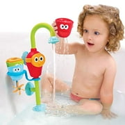 Yookidoo Toddler Bath Toy - Flow N Fill Spout - Three Stackable Play Cups and Water Spray Spout For Kids Bathtime Fun