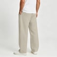 thumbnail image 5 of yillto Big and Tall Mens Pants Straight Leg Drawstring Elastic Waist Sweatpant with Pockets Baggy Lounge Pant, 5 of 7