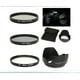 thumbnail image 1 of Kit de filtros para lente de 58 mm: Parasol y tapa de lente UV, CPL, ND4 compatibles con cámaras DSLR Canon Nikon Sony Panasonic con lente de 58 mm, 1 of 4