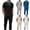 Black, variant on CHUMUD 2 Piece Sets for Men Boho Collared Short Sleeve Shirts and Eastic Waisted Long Pants with Pockets Summer Trendy Casual Outfits