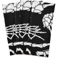 thumbnail image 2 of Black and White Halloween Skeleton Hands Kitchen Towel, Dish Towels Quick Drying Tea Towels Absorbent Hand Towels for Kitchen Sink Dinner Table 28 x 18 Inches, Set of 6, 2 of 7