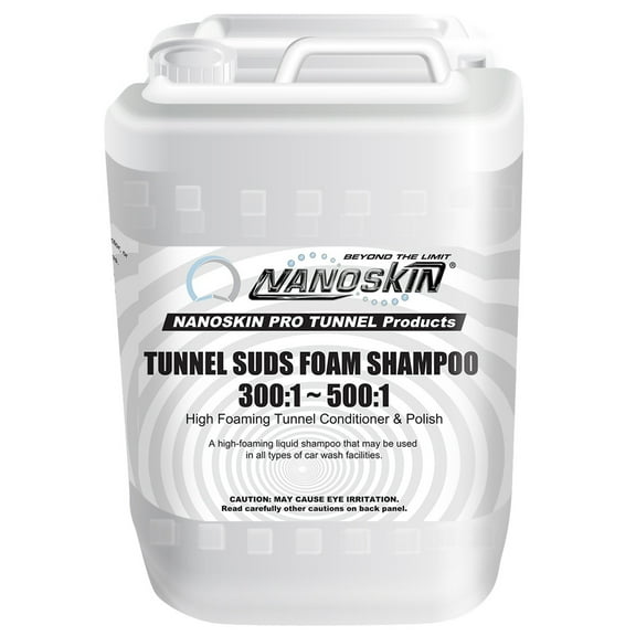 Nanoskin Automatic Car Wash Series TUNNEL SUDS Foaming Shampoo, for Foamer Units, Direct Injection Equipment, Hydrominder Premix (Dilution 300:1 ~ 500:1), 30 Gallons