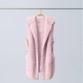 thumbnail image 2 of Baqcunre Fuzzy Coat, Women's Hooded Plush Sleeveless Vest Coat Top Clearance! 1PC Top Pink L, 2 of 7