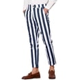 thumbnail image 4 of INSPIRE CHIC Stripe Business Pants for Men's Slim Fit Tapered Dress Pants, 4 of 4
