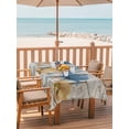 thumbnail image 2 of Outdoor Tablecloth with Umbrella Hole for Patio/Picnic/Party/Camping, Blue Yellow Tulips Waterproof Table Cloth Rectangle Table Cover Washable, Retro Farmhouse Flower Barn Doors Wooden (60"x 120"), 2 of 8