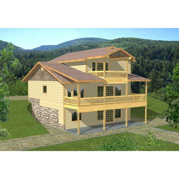 001-3116: Beach & coastal Craftsman 4 Bed, 4 Bath Luxury Home Plan, 2569 Sq Ft: Full Blueprints with License to Build by Home Plan Marketplace - Lesuto