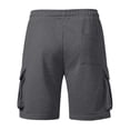 thumbnail image 3 of Domuza Mens Cargo Sweat Shorts Casual Elastic Waist Drawstring Gym Relaxed Fit Athletic Jogger Shorts with 5 Pockets Dark Gray M, 3 of 3