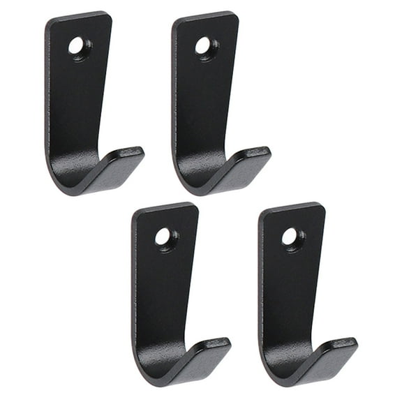 Black Sturdy Wall Hooks for Hanging Use Made of Stainless Steel 4 Pcs