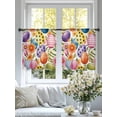 thumbnail image 4 of Easter Colorful Eggs Sheer Curtains 54 Inch Length 2 Panels for Living Room, Farmhouse Floral Polka Dot Voile Kitchen Curtain Set, Luxury Privacy Drapes Window Treatment for Bedroom, 4 of 7