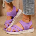 thumbnail image 2 of Dakaela Womens Orthopedic Walking Sandals Comfortable Arch Support Slip on Open Toe Sport Sandal for Plantar Fasciitis Summer Beach Casual Purple Size 9.5, 2 of 9