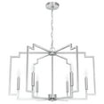 thumbnail image 2 of Hunter - Zoanne 6-light Brushed Nickel, Large Chandelier, Dimmable, Modern Style, Geometric Shaped, for Bedrooms, Kitchens, Dining, Living Rooms - 19571, 2 of 7