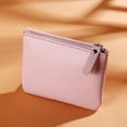thumbnail image 1 of Monedero para mujer, monedero con cremallera y estampado de lichi, color liso, de piel sintética suave, tarjetero, 1 of 6