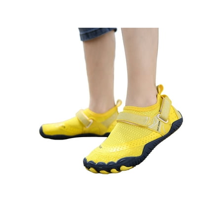 

Eloshman Unisex Water Shoes Slip On Aqua Socks Quick Dry Beach Shoe Yoga Comfort Barefoot Flats Anti-Slip Yellow 7